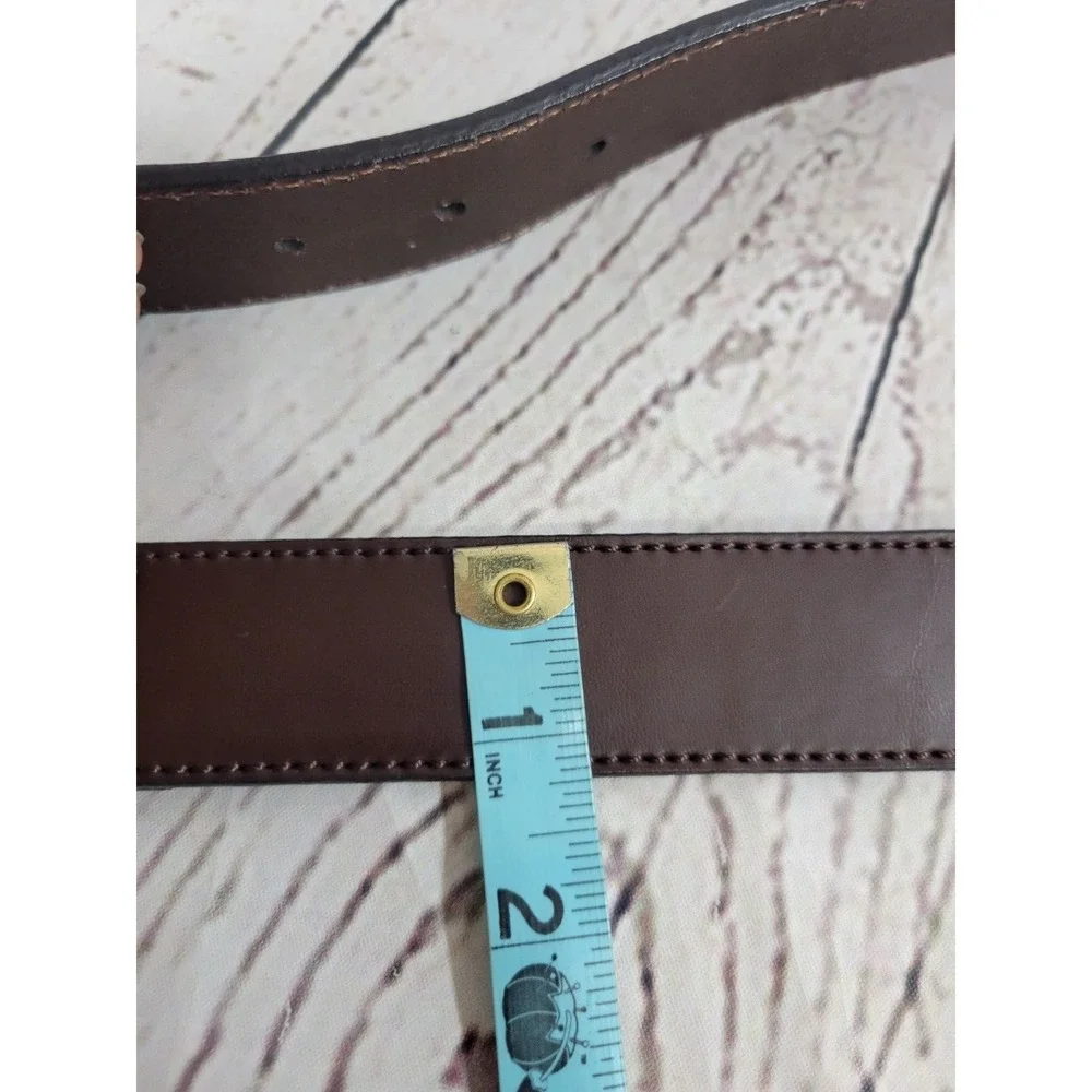 Unbranded Leather Belt Classic Professional Minimalist Dress Dark Brown Size 44